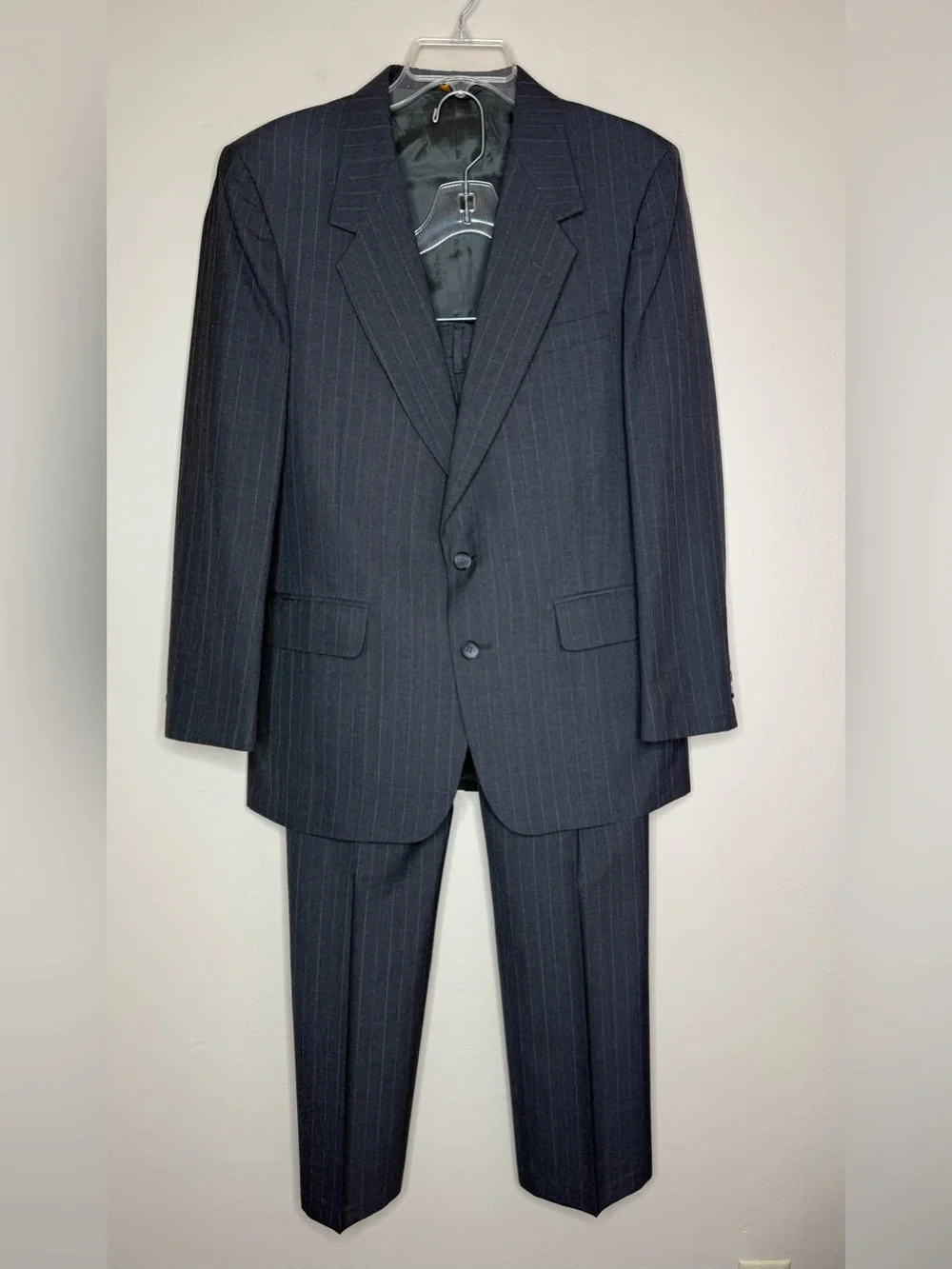 Towncraft Charcoal Gray Pinstripe Two-Piece Suit Size 40R 34 x 30